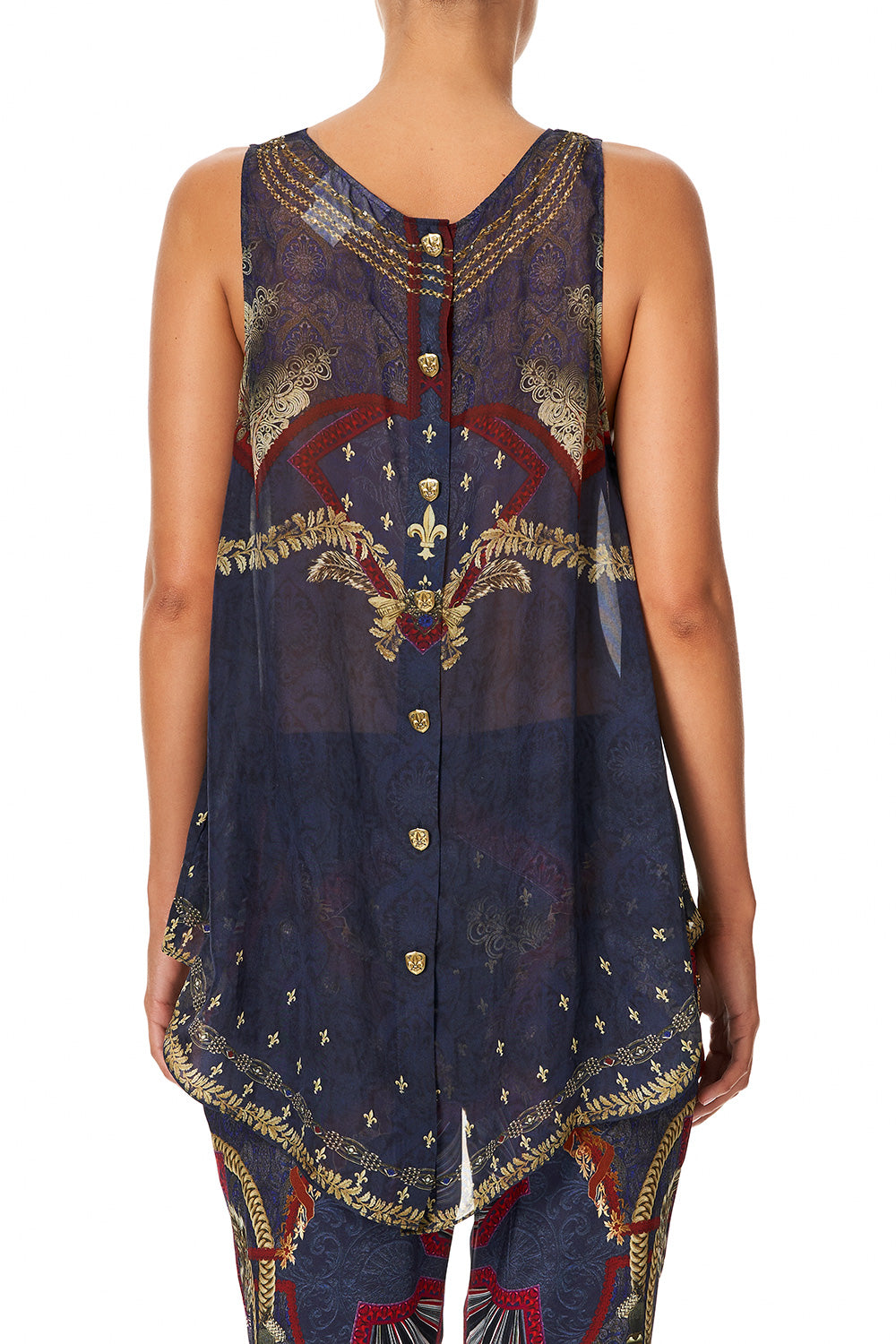 BUTTON BACK TOP THIS CHARMING WOMAN