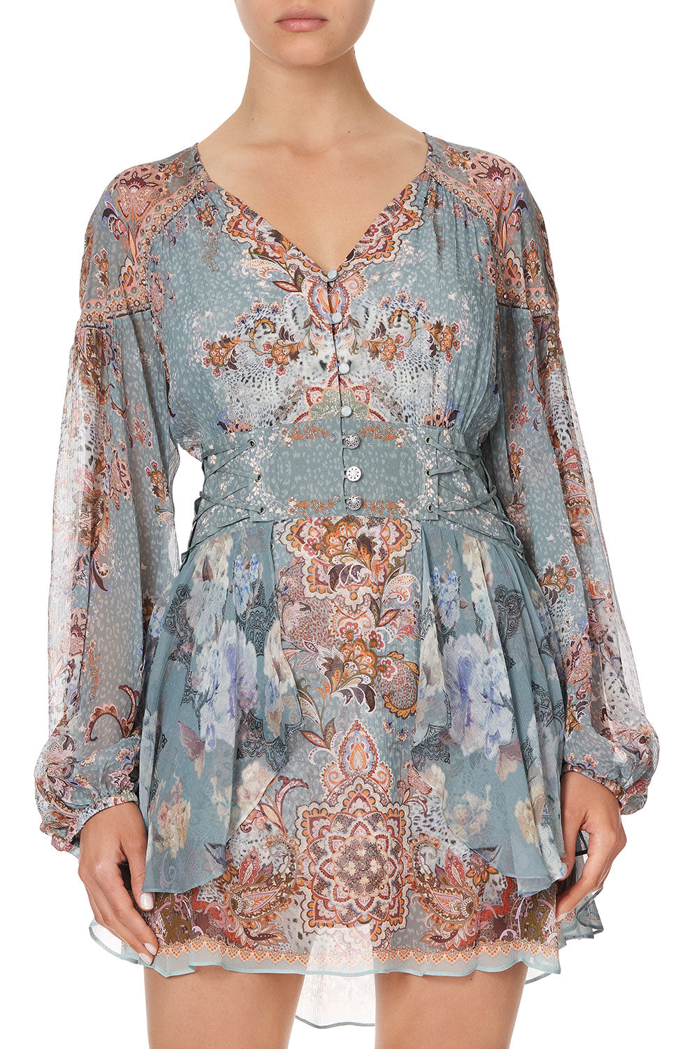 BUTTON THROUGH DRESS WITH WAISTBAND LE PALAIS DU ZAHIR