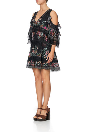 BUTTON UP DRESS WITH LACE INSERT RESTLESS NIGHTS