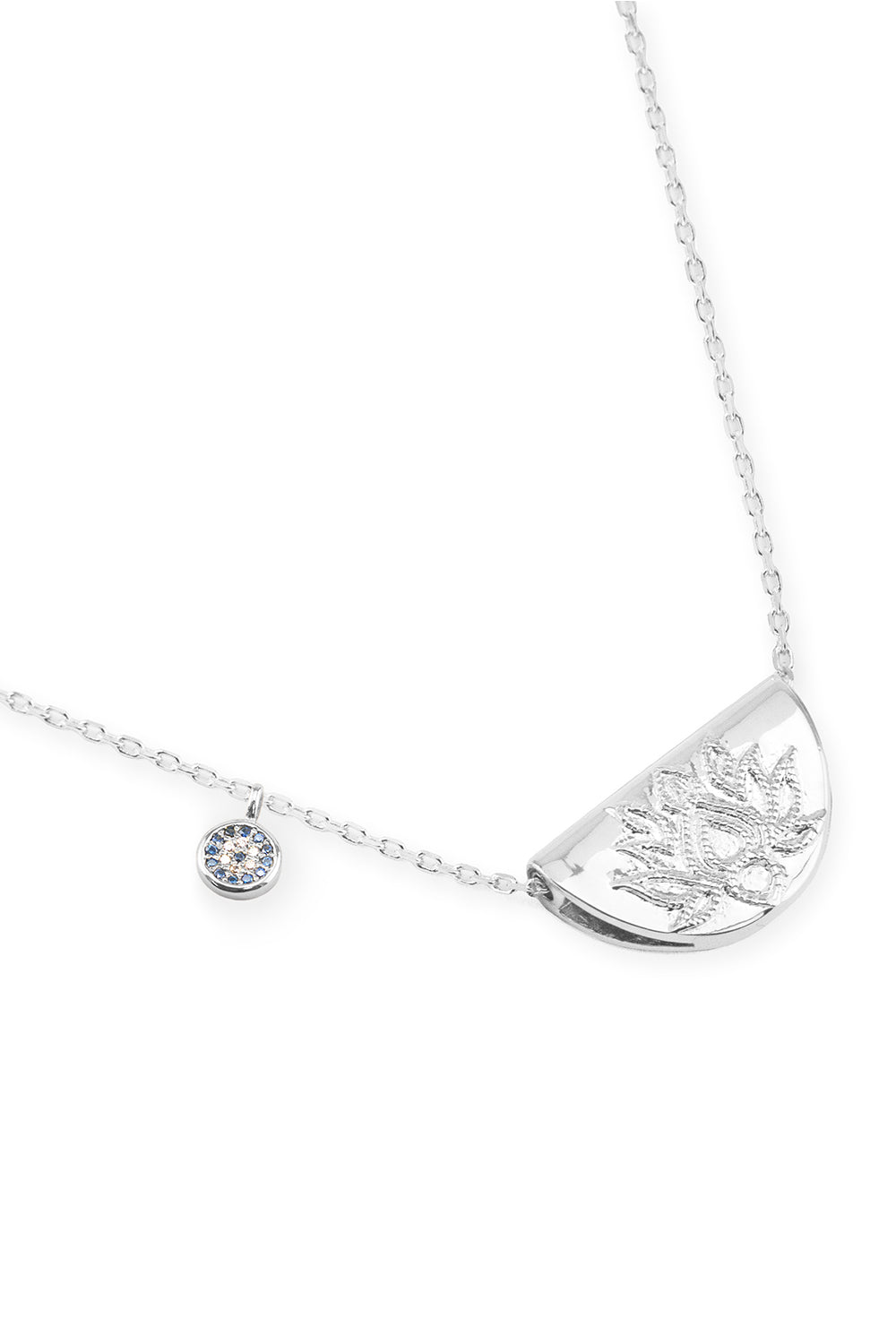BY CHARLOTTE LOTUS LONG NECKLACE SILVER PLATED