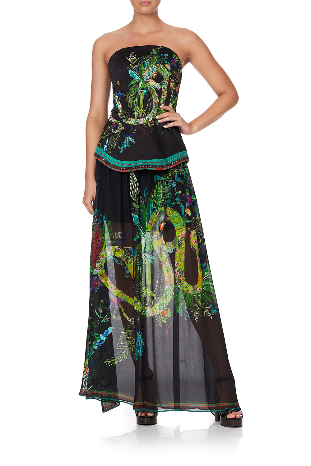 CURVED HEM ZIP DETAIL CORSET RIVER CRUISE