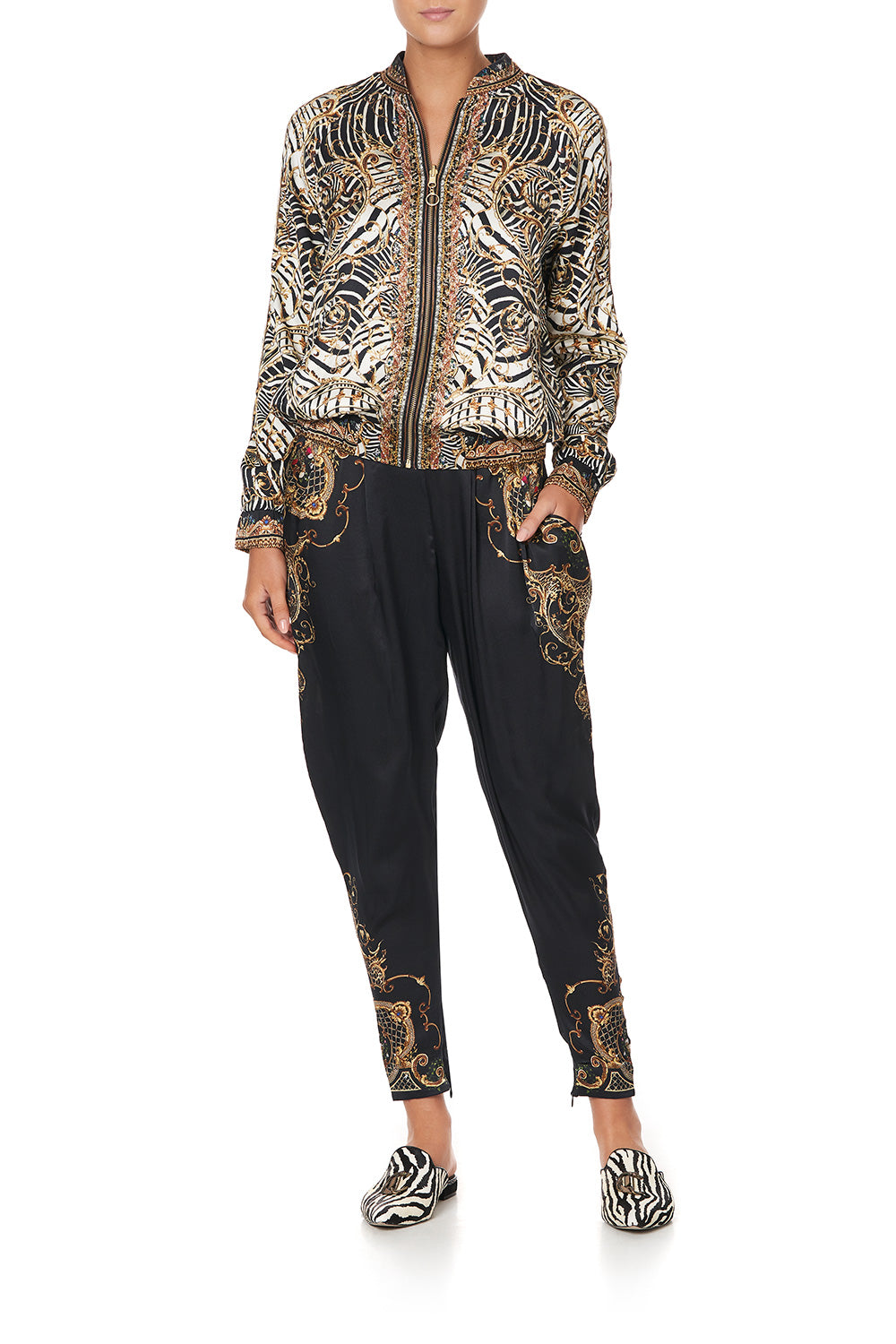 ENCASED ELASTIC RAGLAN BOMBER NIGHT WAITING FOR DAY