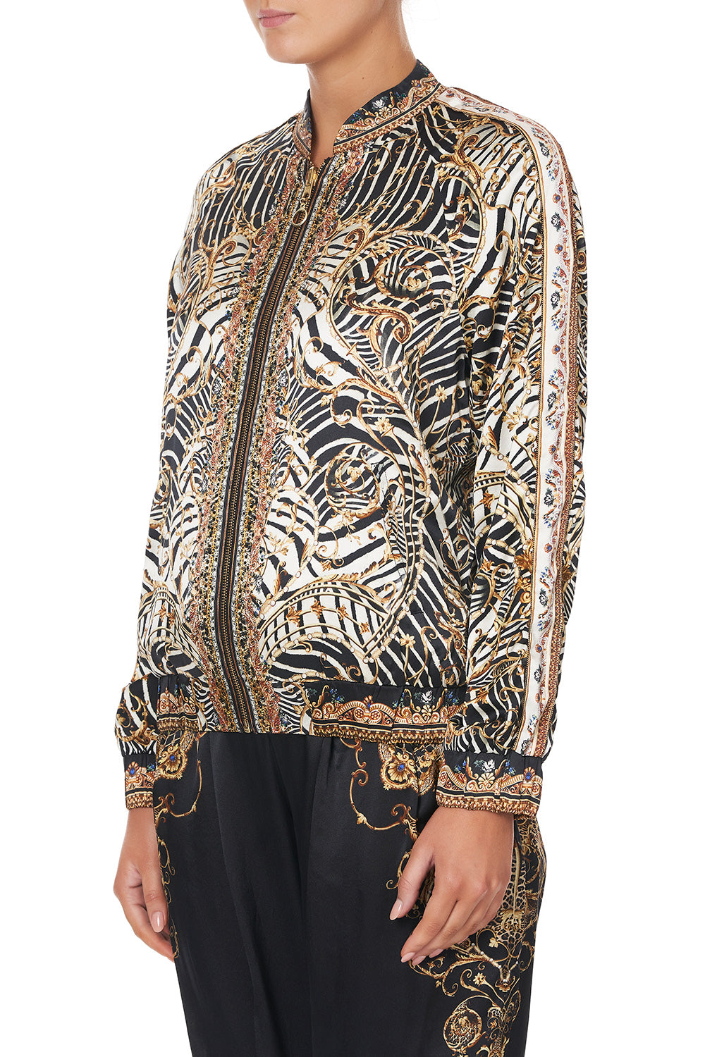 ENCASED ELASTIC RAGLAN BOMBER NIGHT WAITING FOR DAY