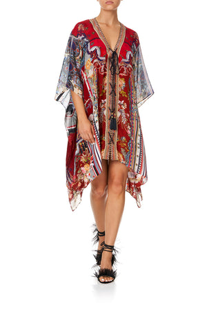 LACE UP KAFTAN WITH INSERT TRIM COSTUME PARTY