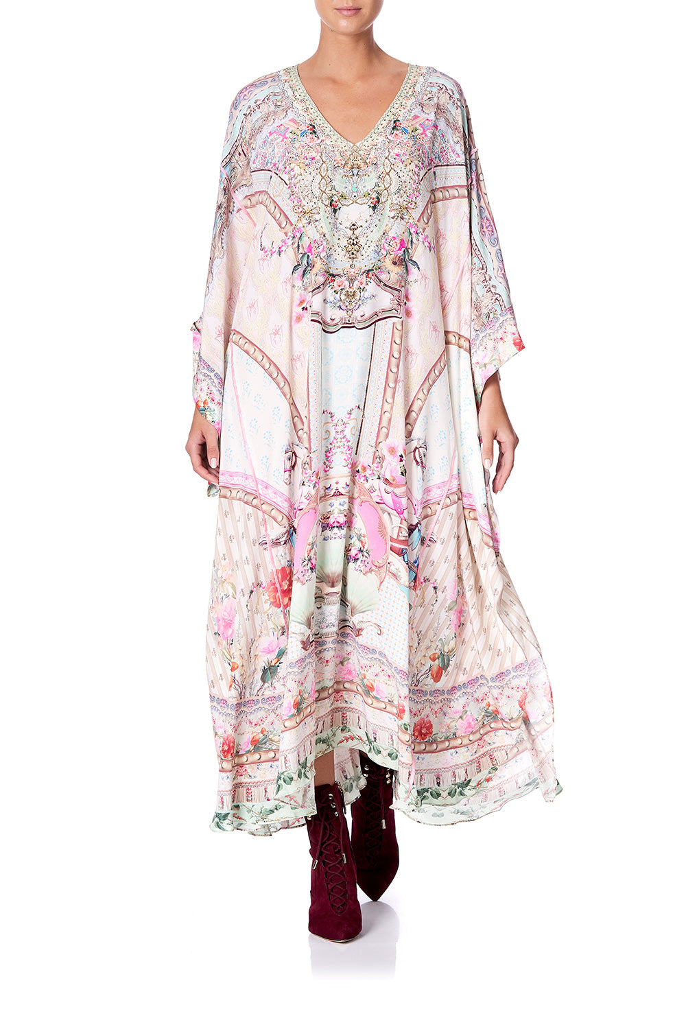 KAFTAN WITH SHEER SLEEVE CAROUSEL MADEMOISELLE