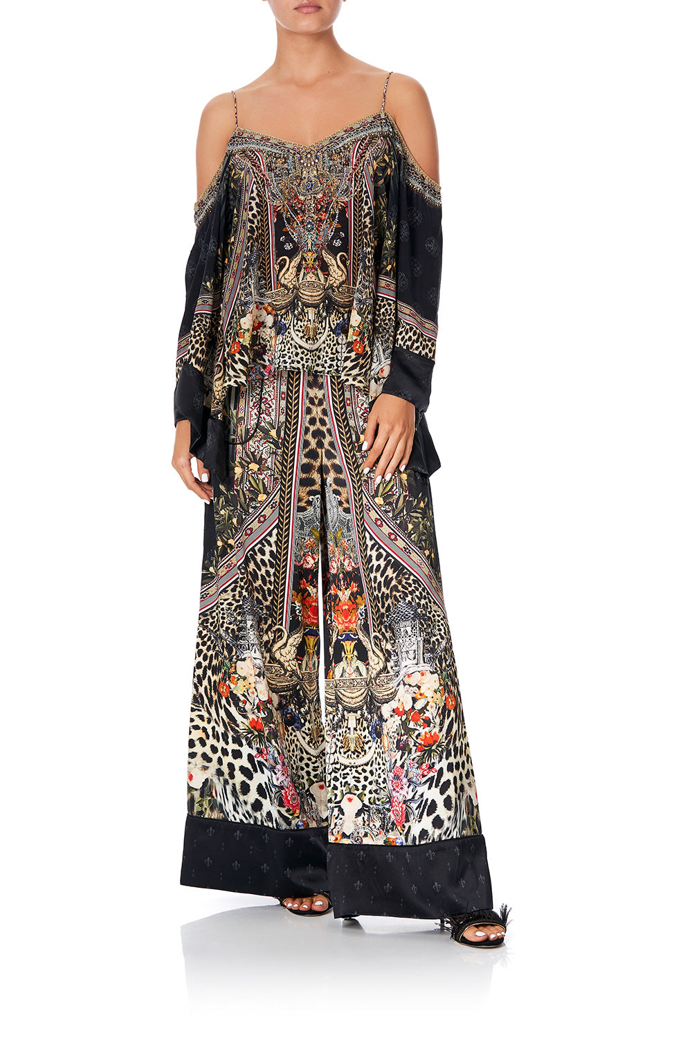 FLARE SLEEVE TOP MARAIS AT MIDNIGHT