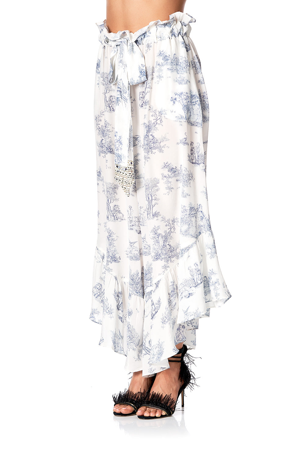 RUFFLE HEM PANTS WITH TIE SOUTHERN BELLE