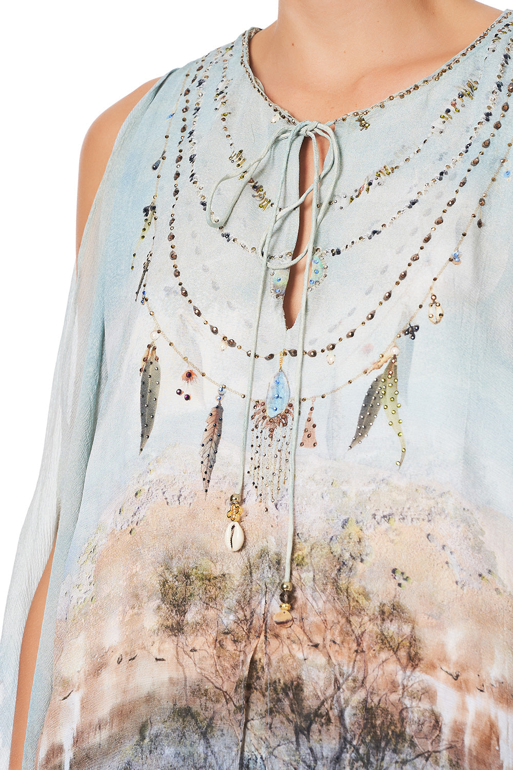 SHEER LAYERED DRESS WITH SPLIT COUNTRY DIARIES