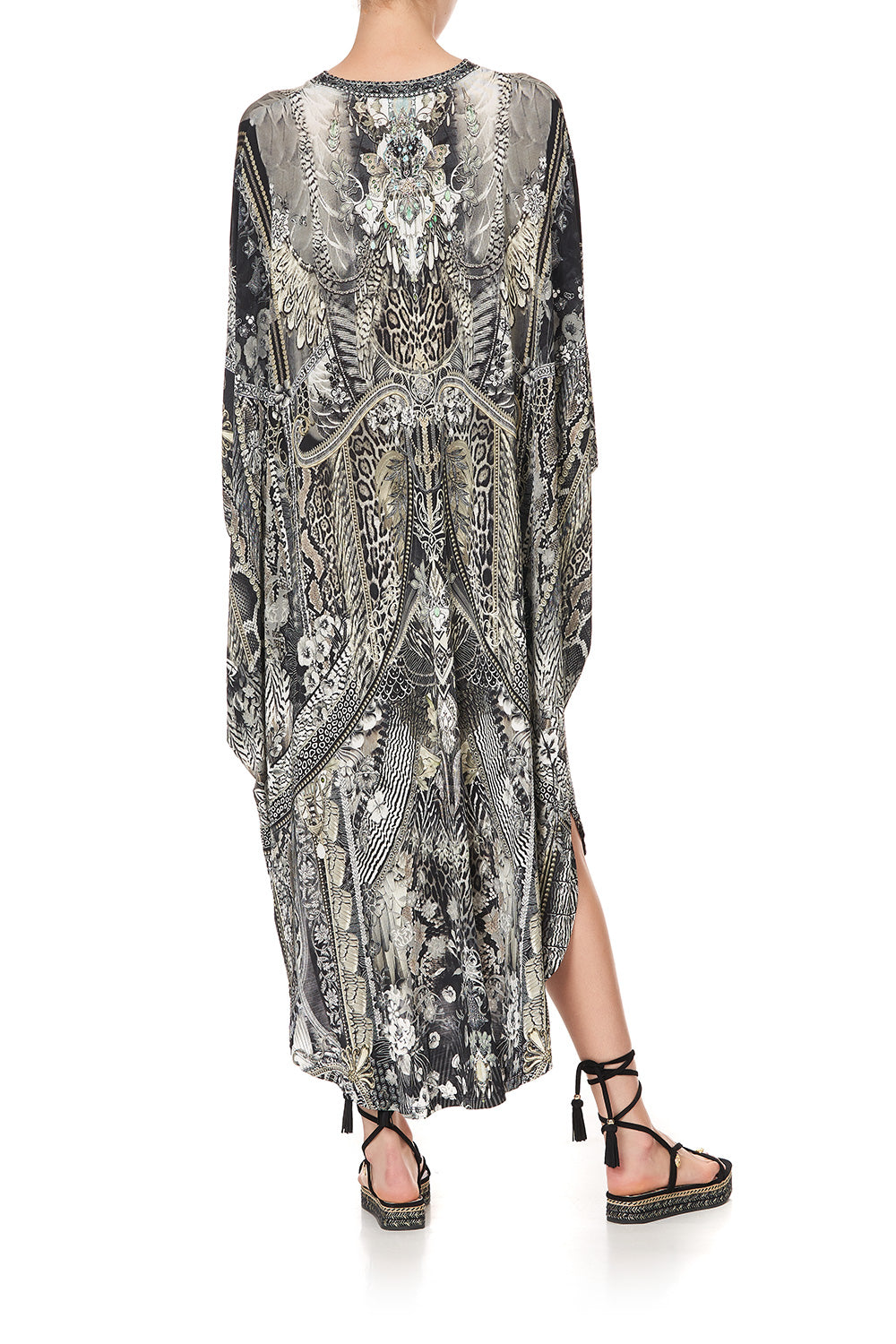 JERSEY LONG KAFTAN WITH ROUNDED HEM ONE TRIBE