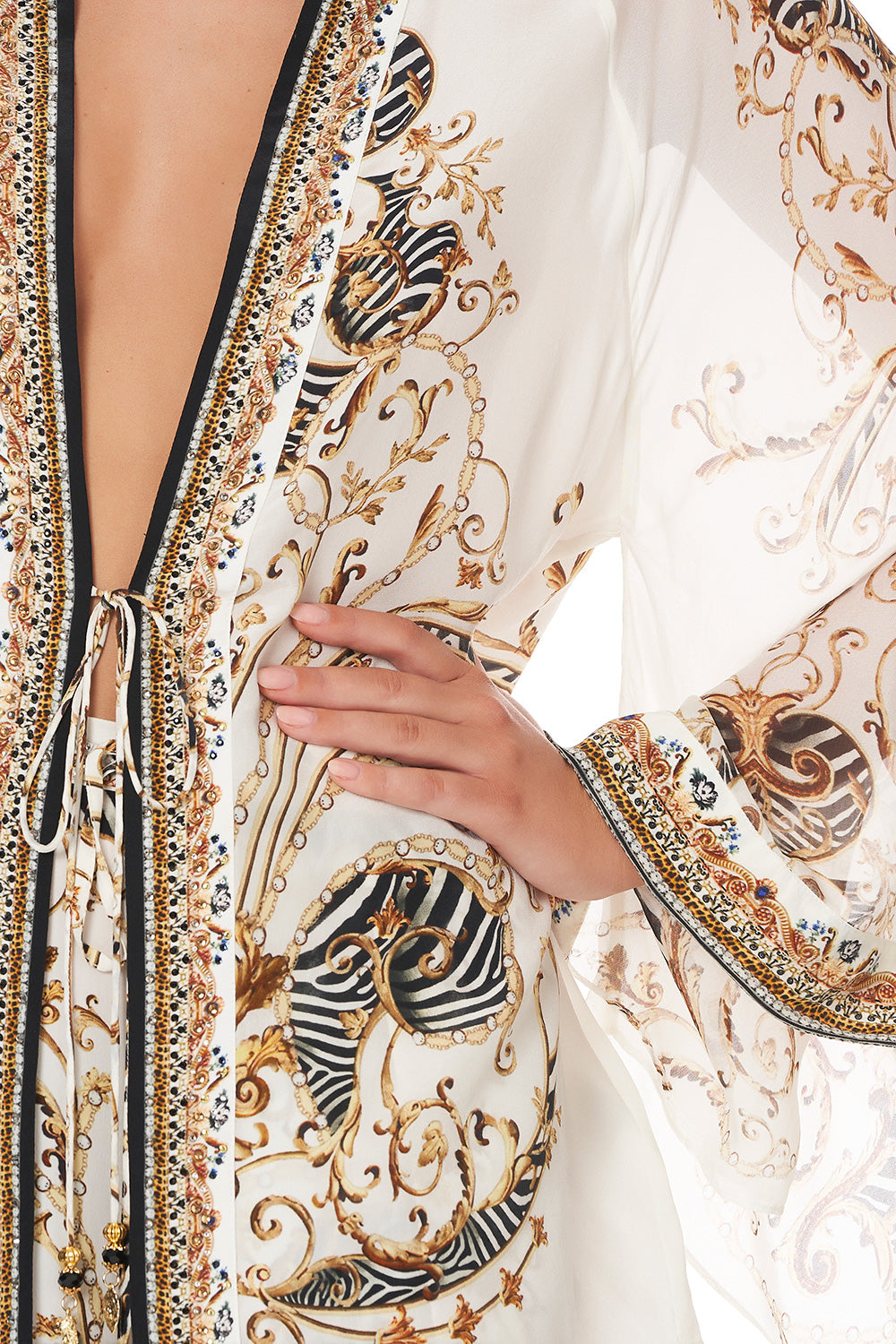 KIMONO LAYER WITH TIE NIGHT WAITING FOR DAY