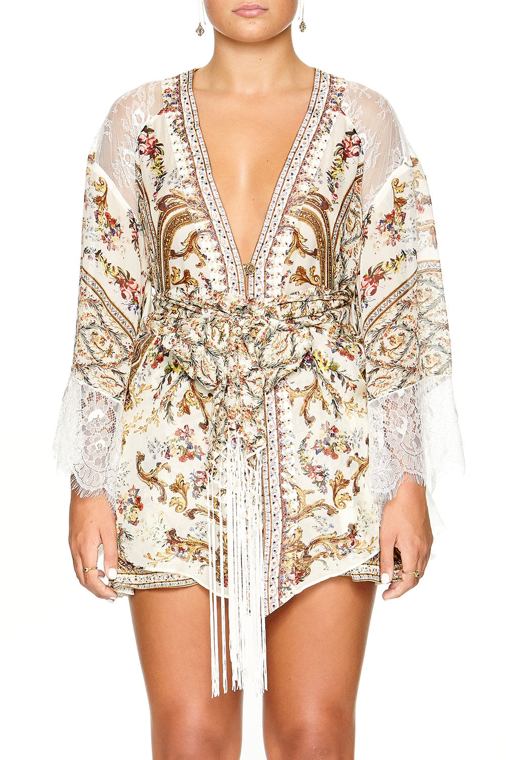 CAMILLA KIMONO WITH EMBROIDERY INSERT OLYMPE ODE