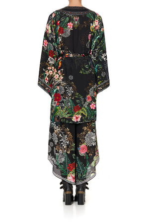 KIMONO WITH TIE BELT RAISED WITH WOLVES