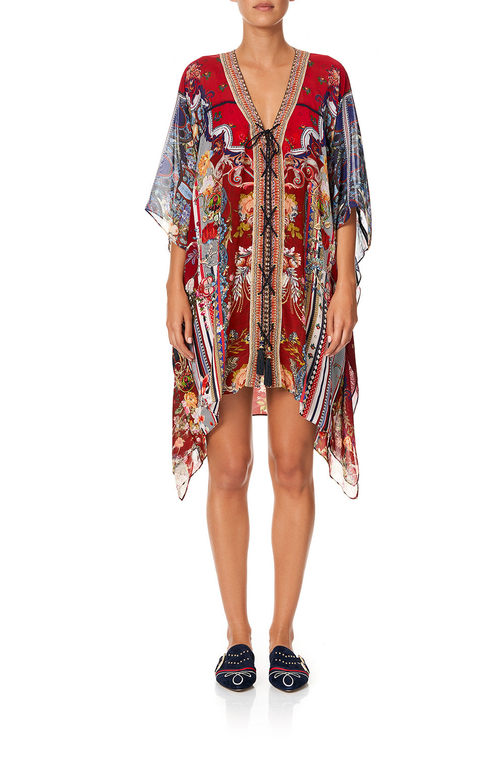 CAMILLA LACE UP KAFTAN WITH INSERT TRIM COSTUME PARTY