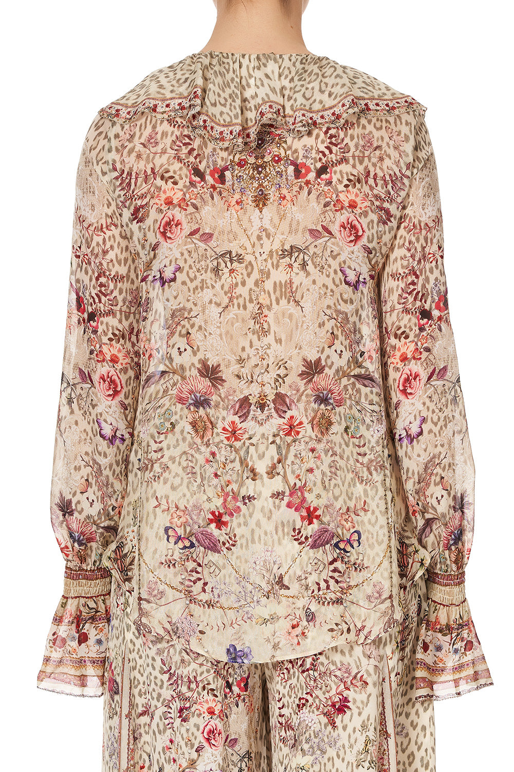 LACE UP RUFFLE BLOUSE DRIFTING DREAMER