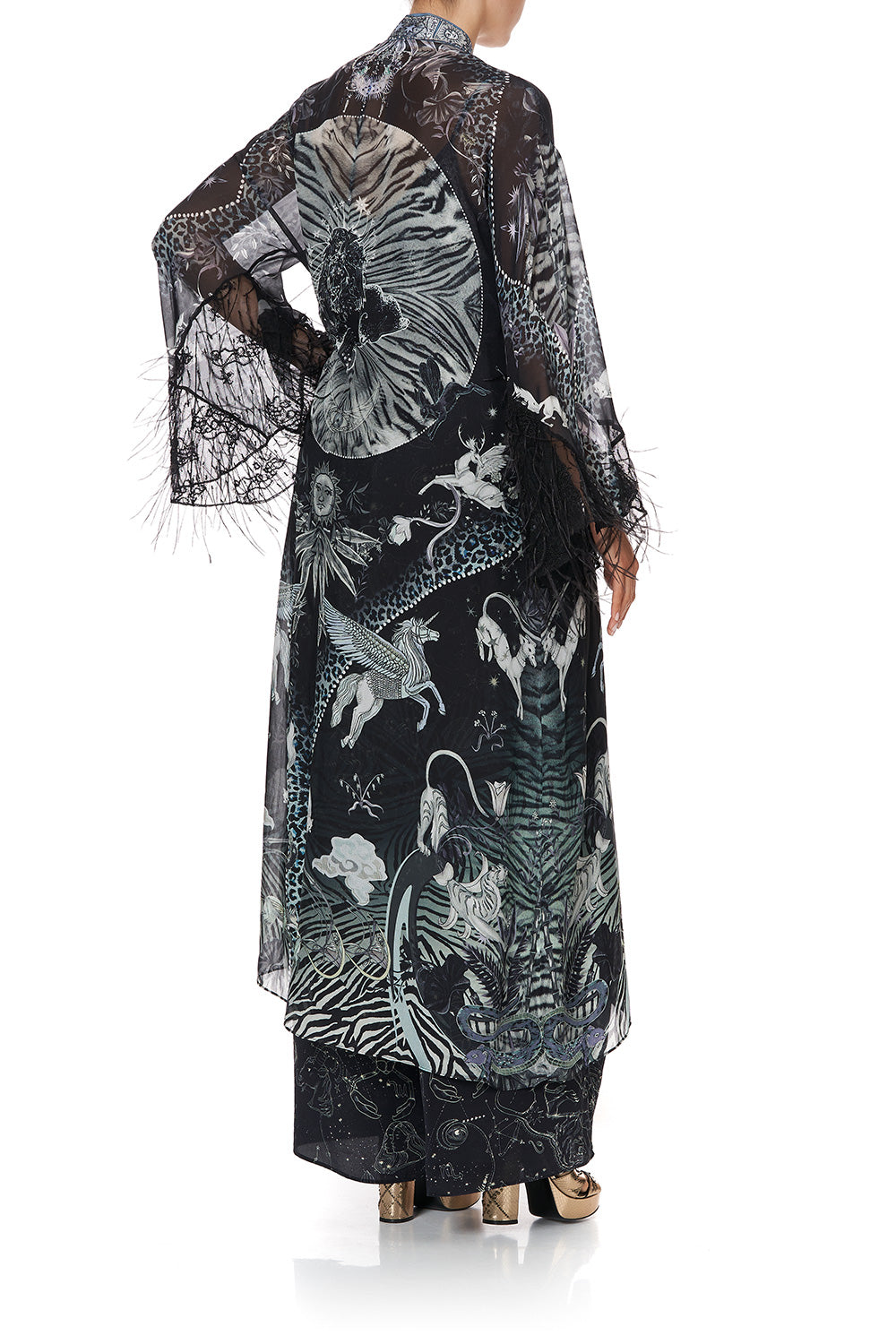 LAYERING ROBE WITH CONTRAST SLEEVE ASTRO DISCO