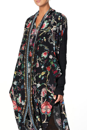 LONG CASUAL JACKET WITH LACE INSERTS HAUTE PROVINCIAL