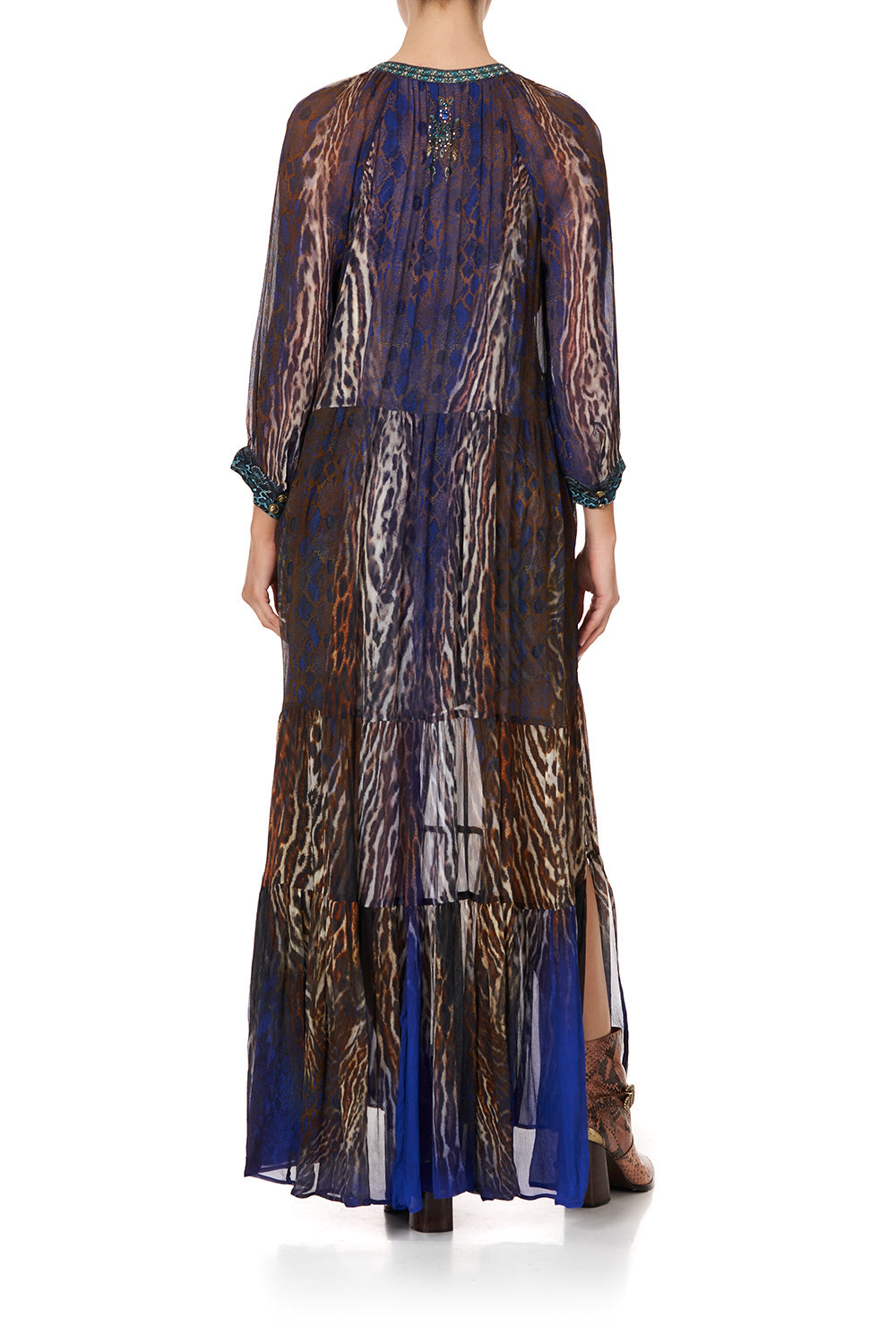 LONG GATHERED PANEL DRESS KOMODO QUEEN