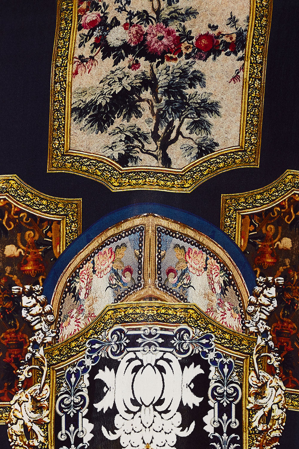 CAMILLA LONG GODET SLIP DRESS MIDNIGHT MEETING