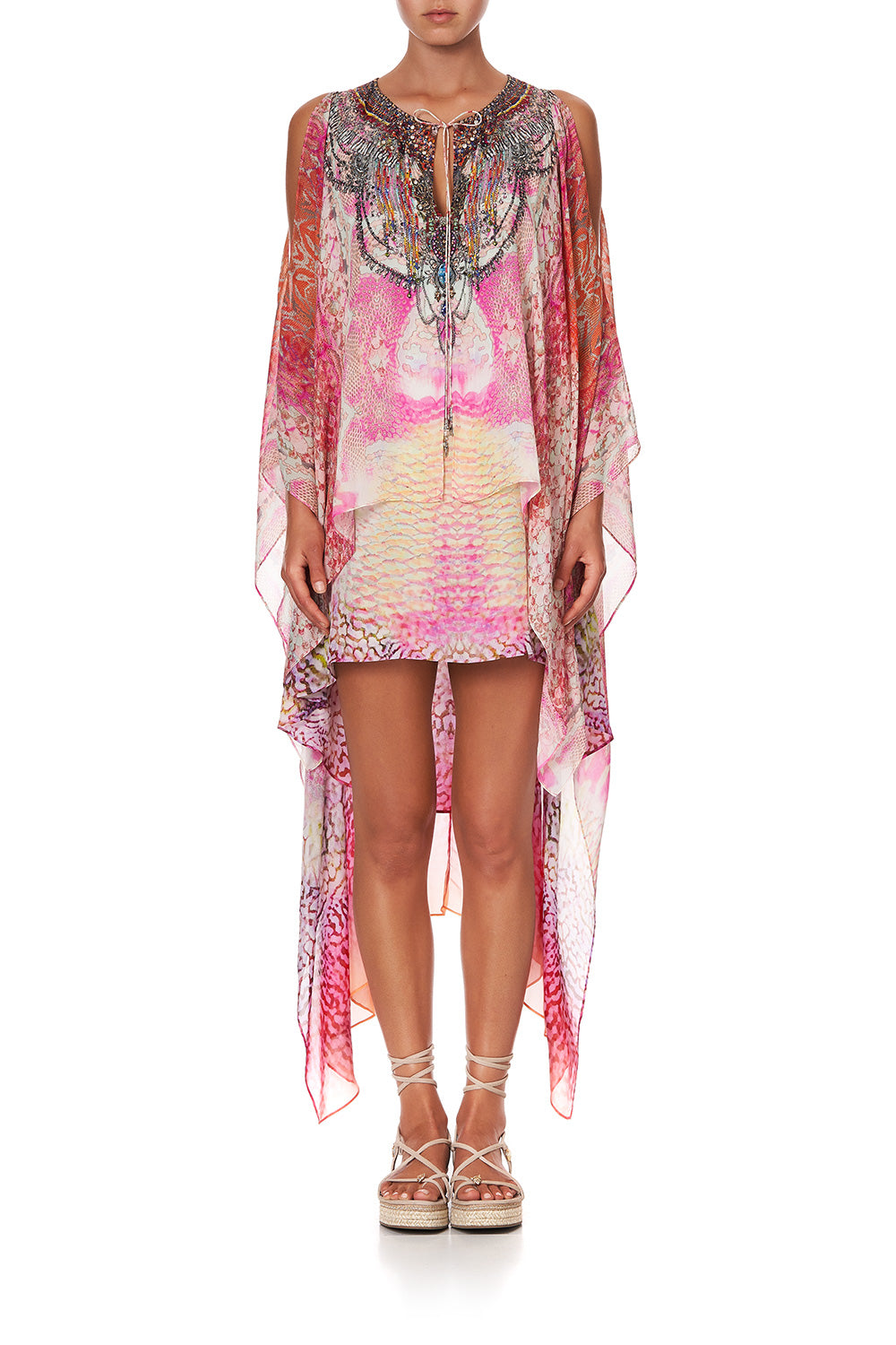 LONG SHEER OVERLAY DRESS SERPENTINE DREAMS