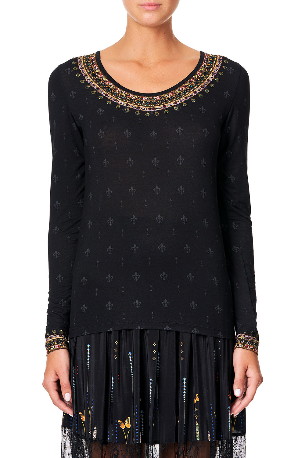 CAMILLA LONG SLEEVE FITTED TOP REBELLE REBELLE