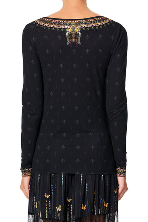 CAMILLA LONG SLEEVE FITTED TOP REBELLE REBELLE