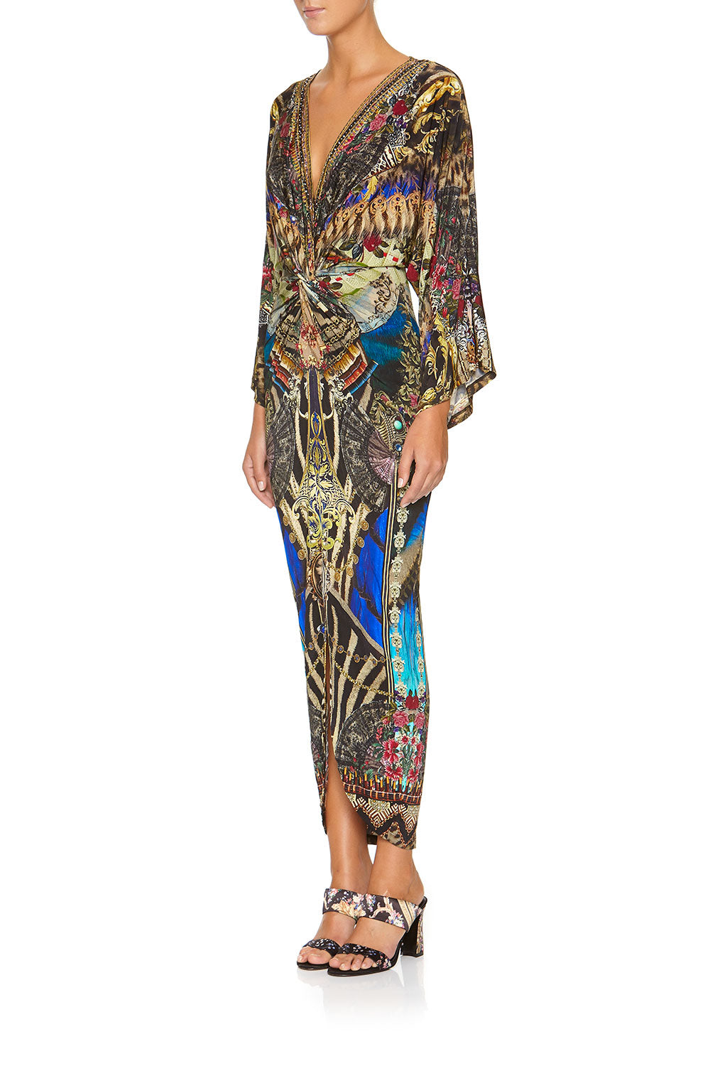 LONG SPLIT FRONT TWIST DRESS STRONGER TOGETHER