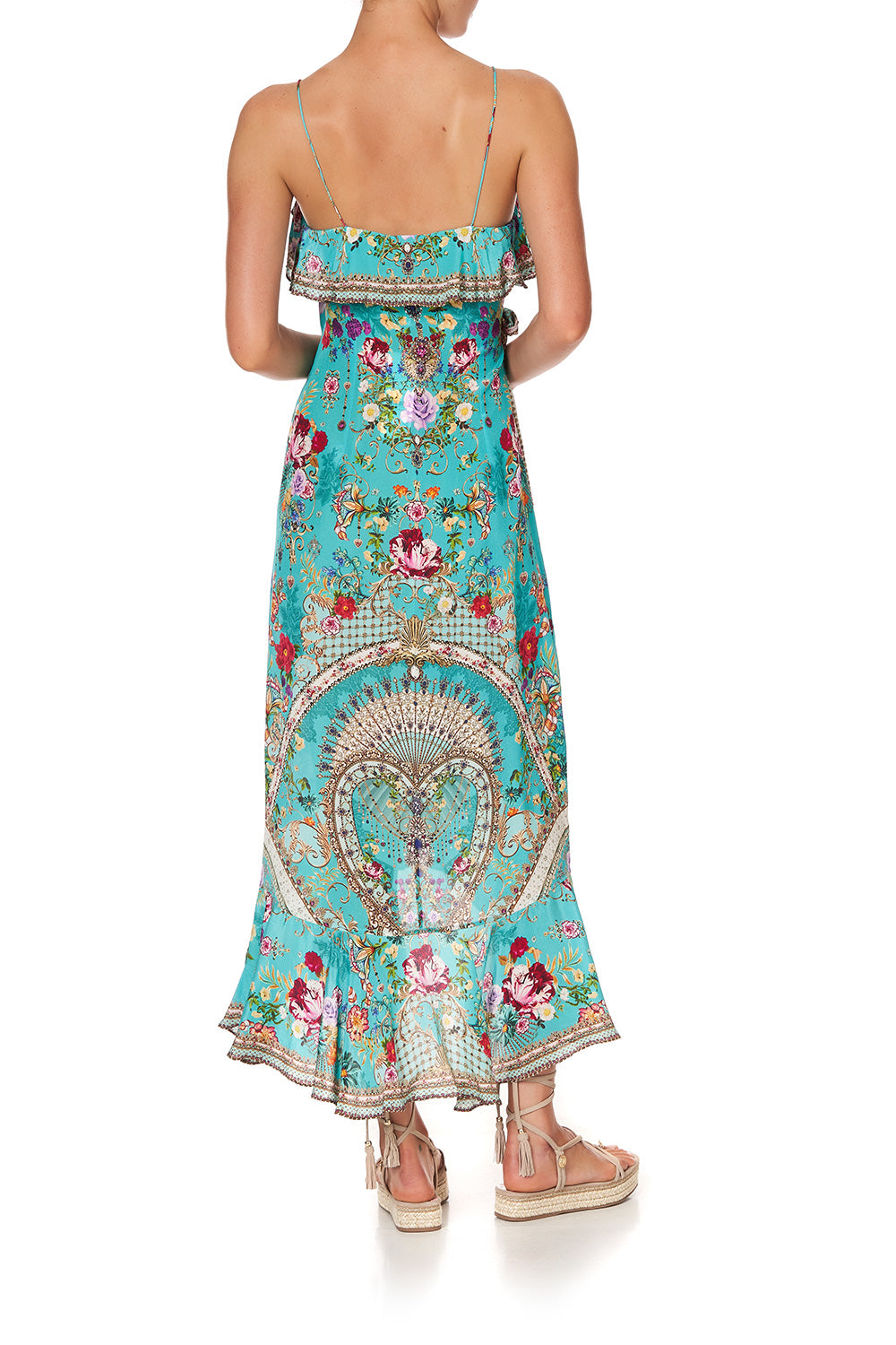 LONG WRAP DRESS WITH FRILL A SONNET FOR SATINE