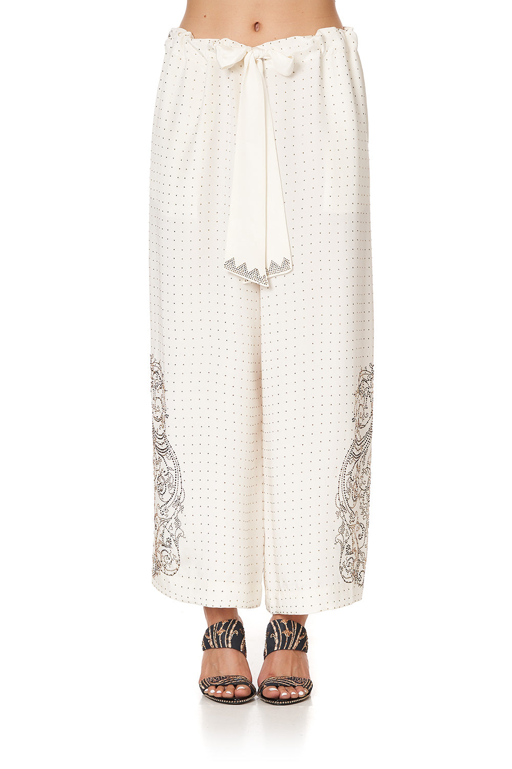 LOUNGE TROUSER WITH TIE WAIST LUXE CREAM