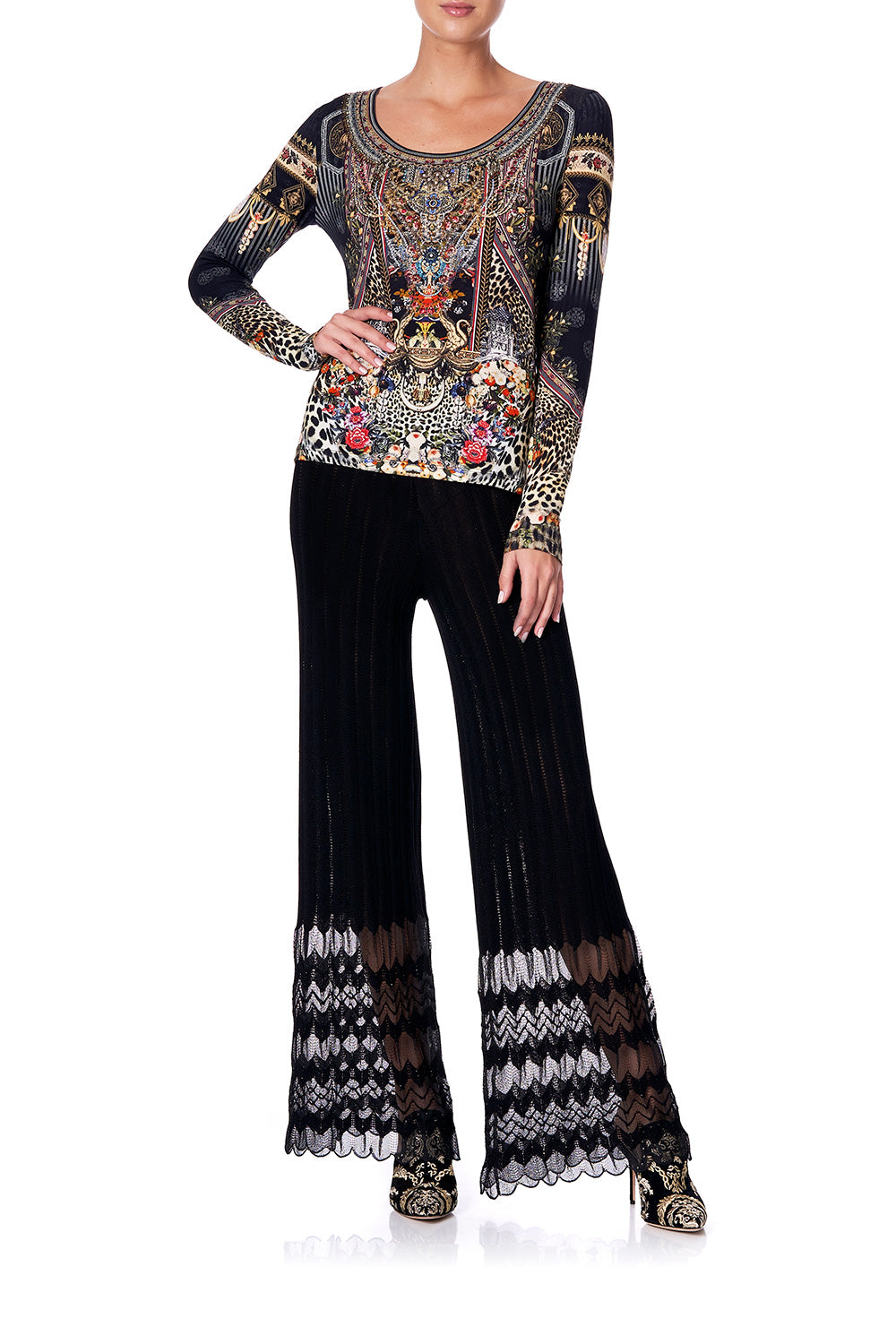 LONG SLEEVE FITTED TOP MARAIS AT MIDNIGHT