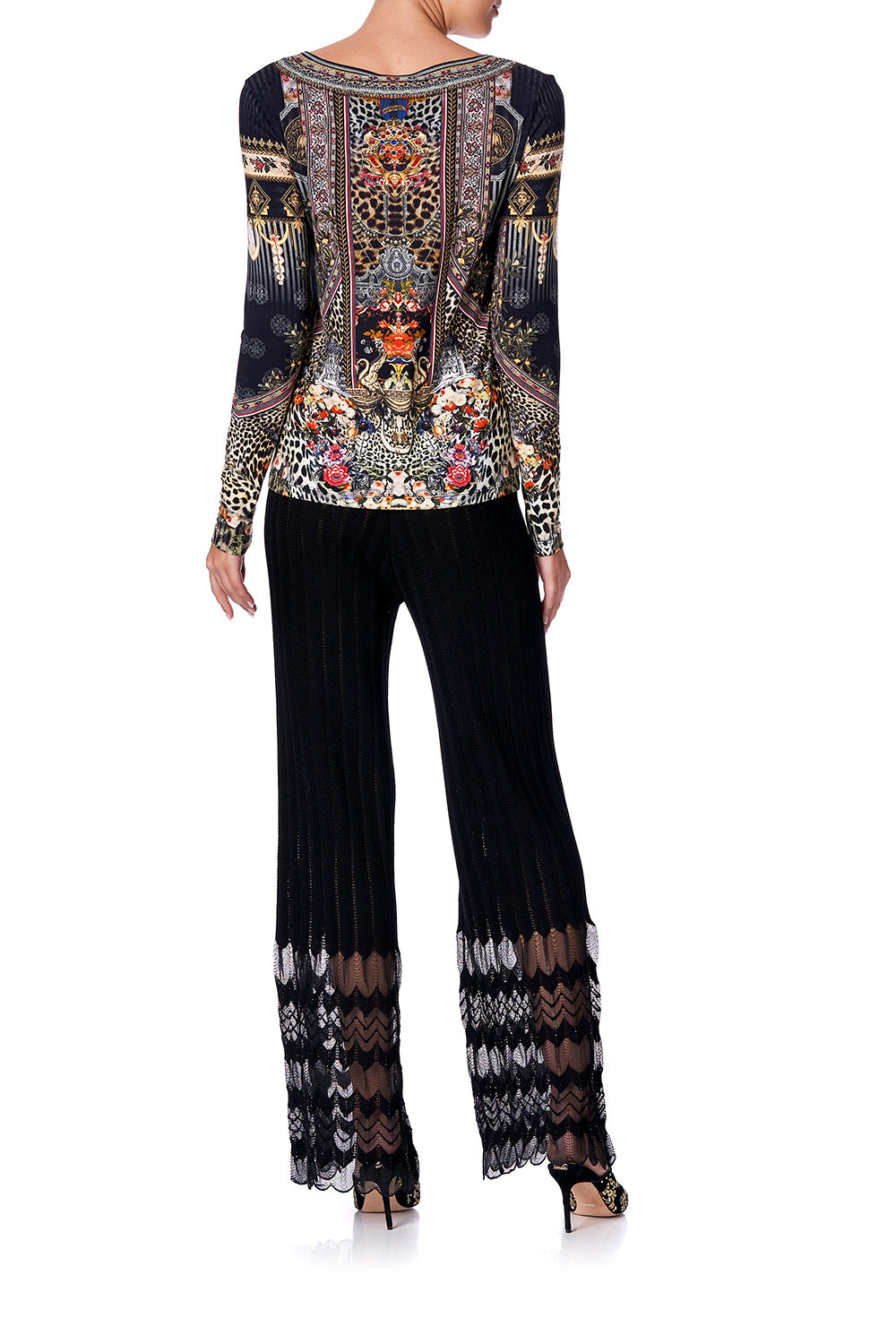 LONG SLEEVE FITTED TOP MARAIS AT MIDNIGHT