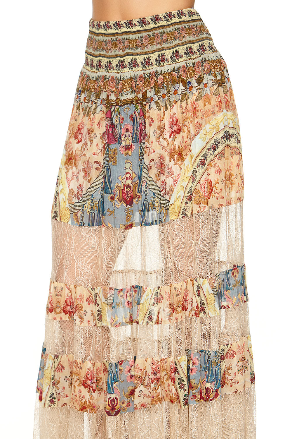 MAXI SKIRT WITH LACE INSERTS JEANNE QUEEN