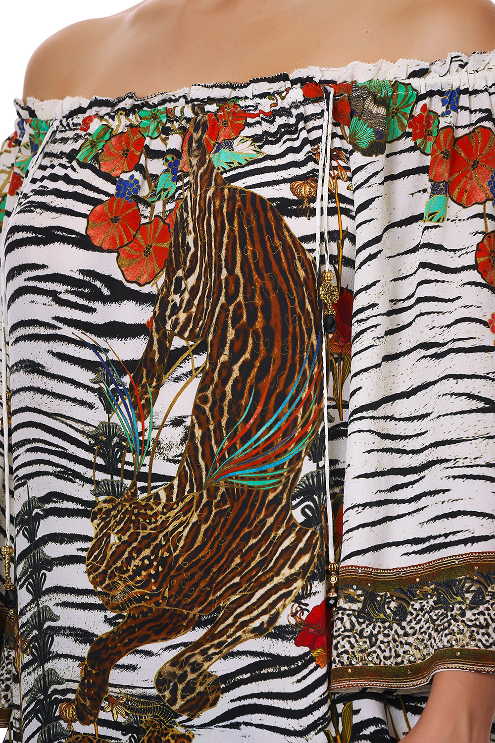 OFF SHOULDER FLARE BLOUSE COSMIC CONFLICT