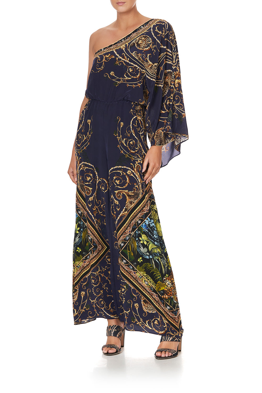 ONE SHOULDER FLARED JUMPSUIT SEVEN DAY WEEKEND