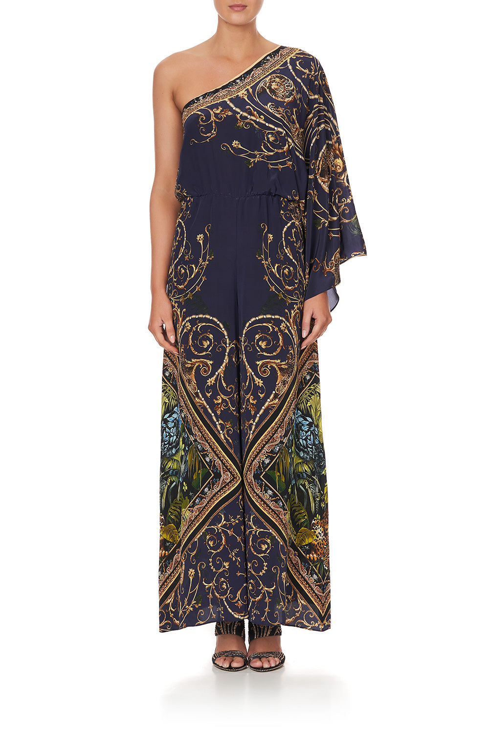 ONE SHOULDER FLARED JUMPSUIT SEVEN DAY WEEKEND