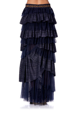 MAXI SKIRT WITH PLEATED TIERS THIS CHARMING WOMAN