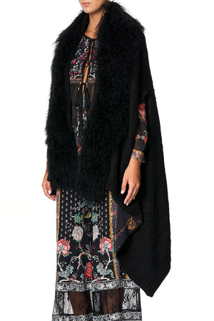 CAMILLA SHEARLING CAPE WITH LINING HAUTE PROVINCIAL