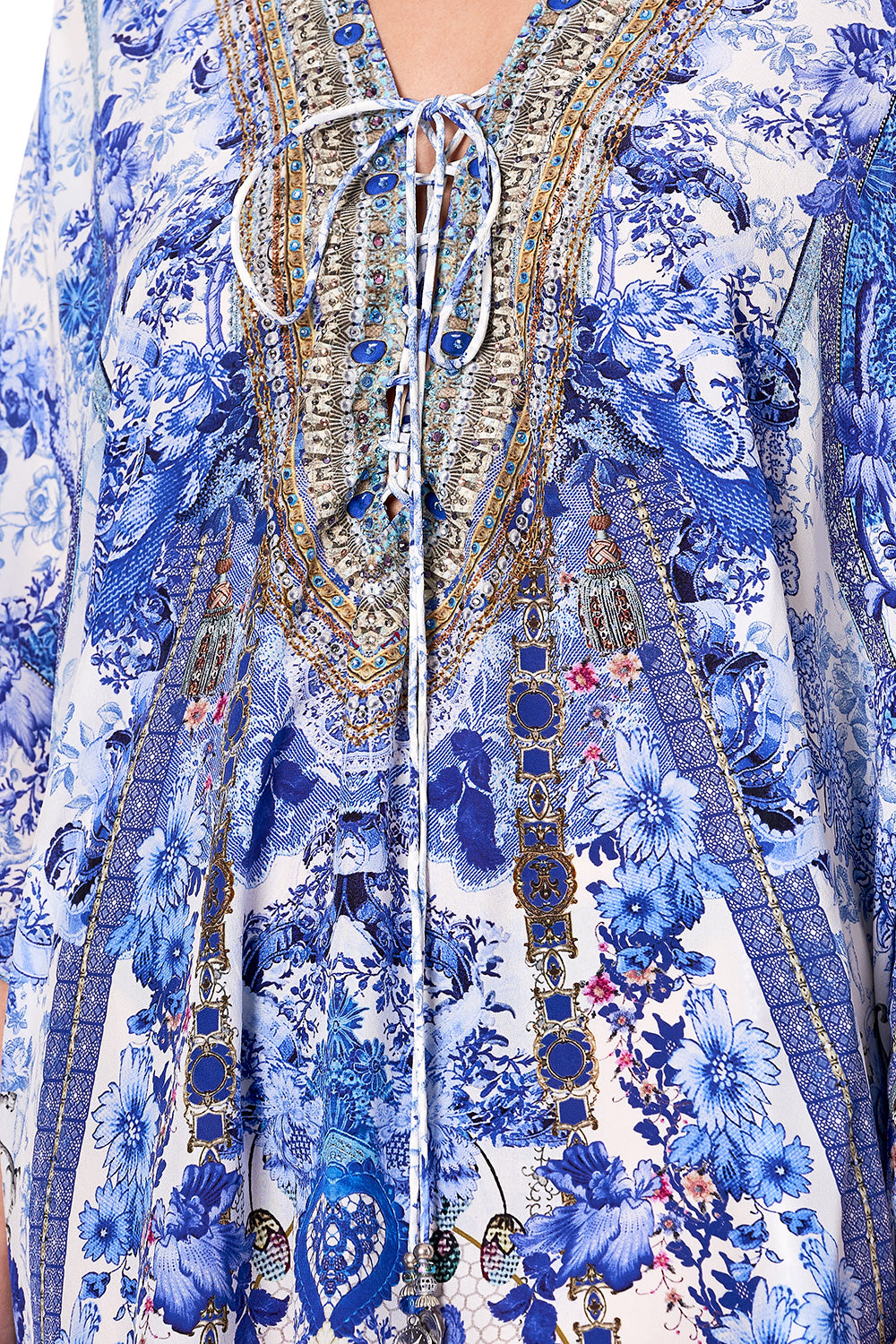 SHORT LACE UP KAFTAN PAINTED PROVINCIAL