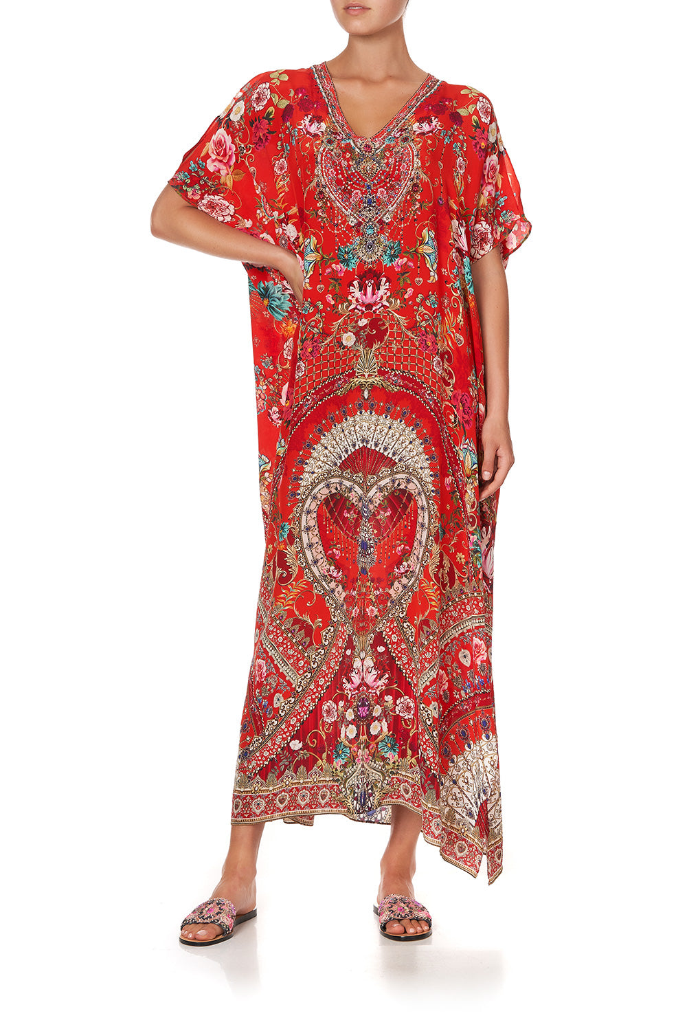 SLIM FIT KAFTAN WITH SPLIT CAMEOS CAN CAN