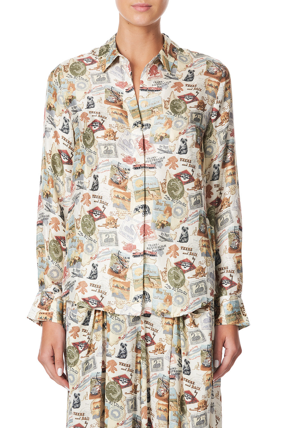 SLIM FIT LONG SLEEVE SHIRT WISH YOU WERE HERE