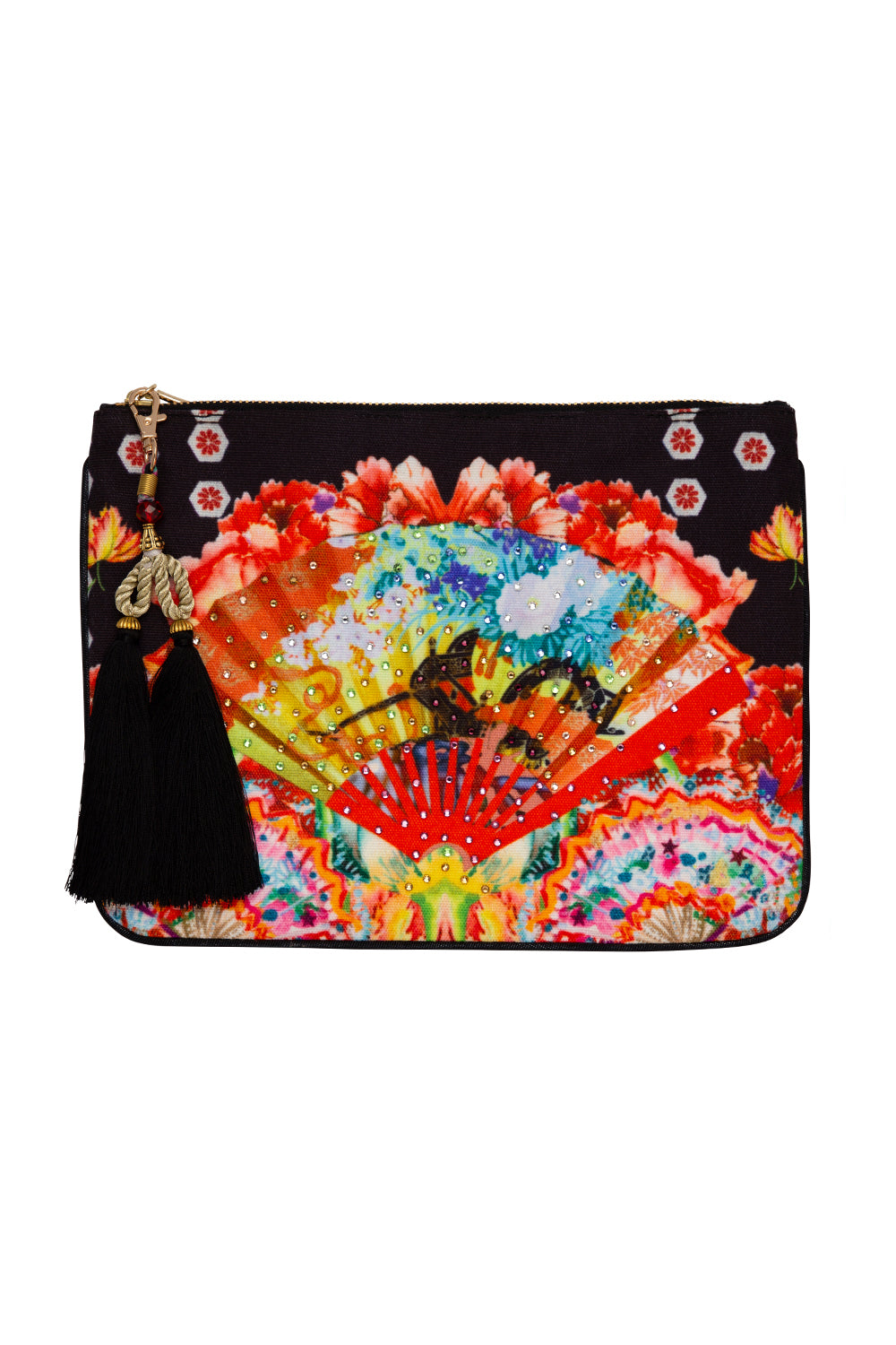 CAMILLA PAINTED LAND SMALL CANVAS CLUTCH