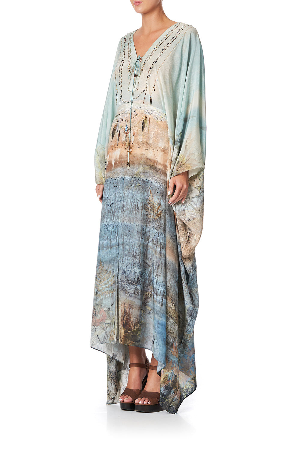 SPLIT HEM LACE UP KAFTAN COUNTRY DIARIES