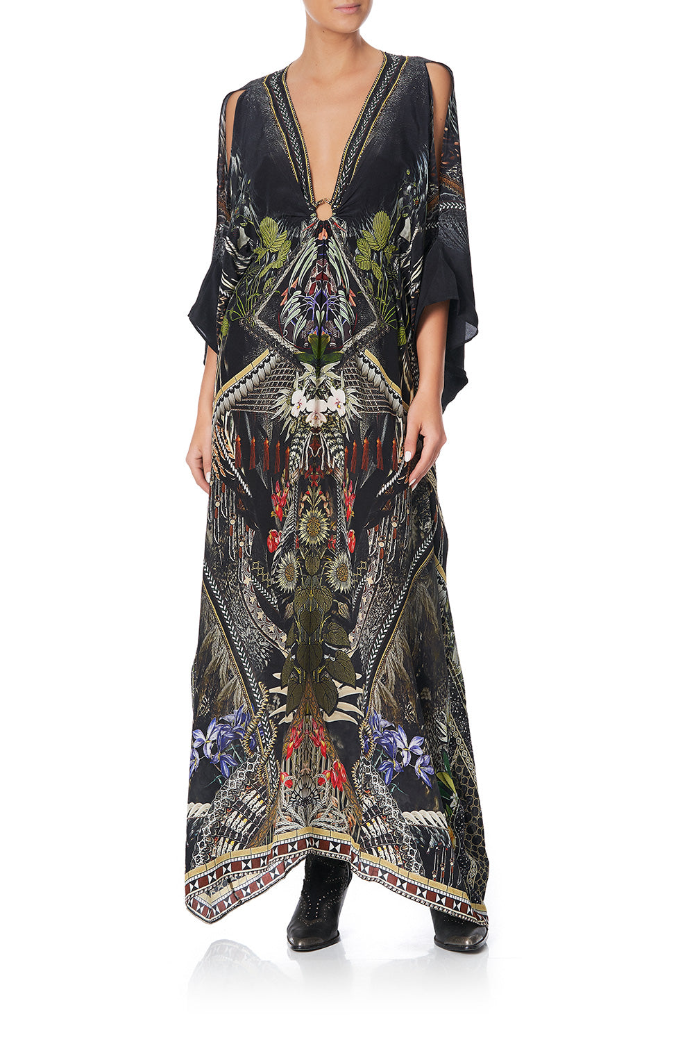 SPLIT SLEEVE KAFTAN WITH HARDWARE BOTANICAL CHRONICLES