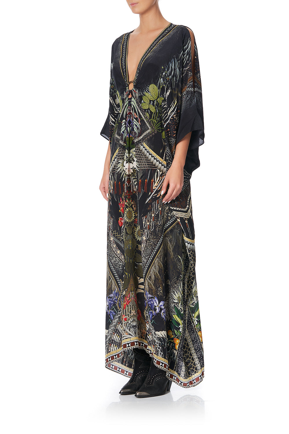 SPLIT SLEEVE KAFTAN WITH HARDWARE BOTANICAL CHRONICLES