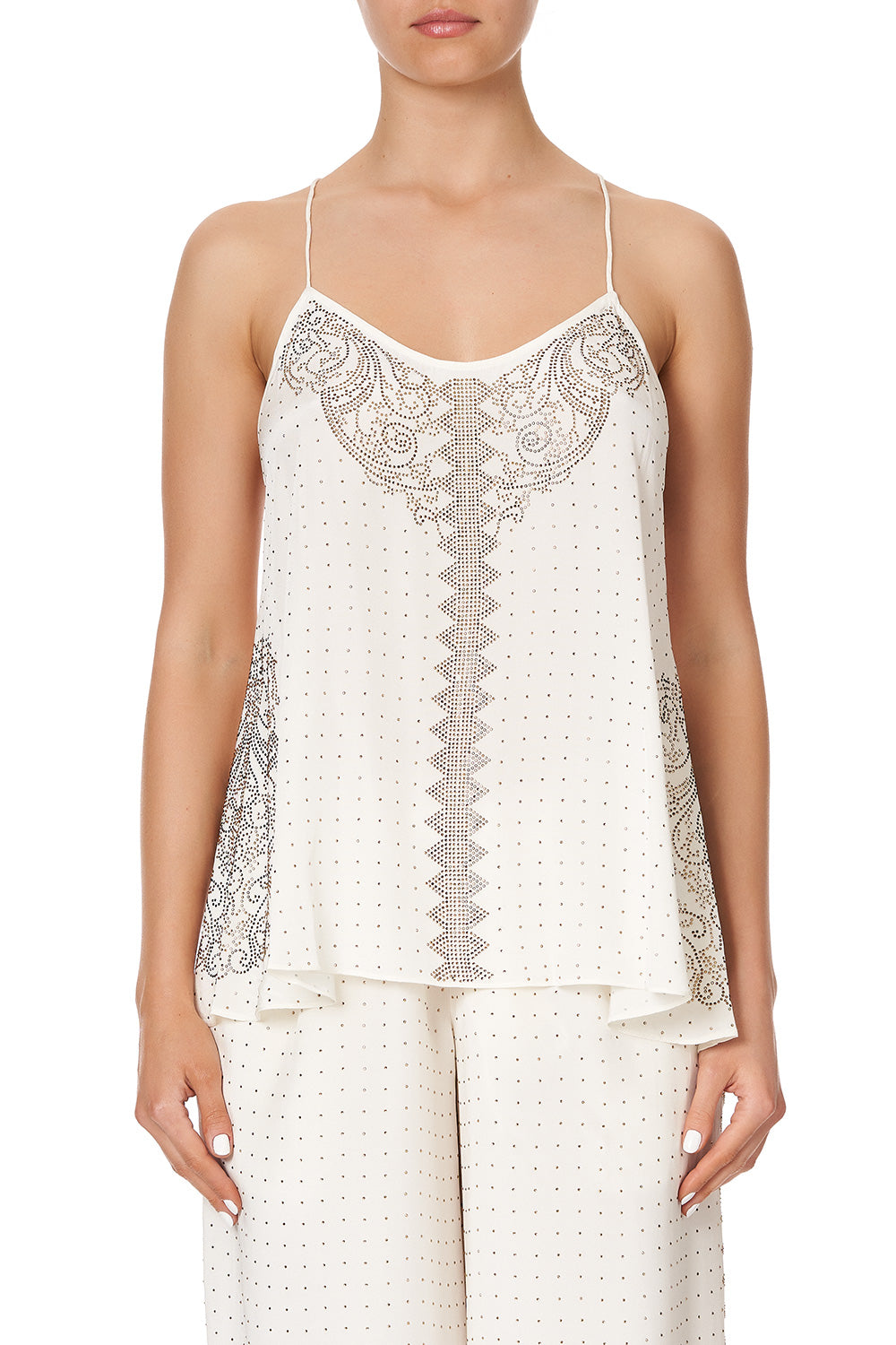 T BACK SHOESTRING TOP LUXE CREAM