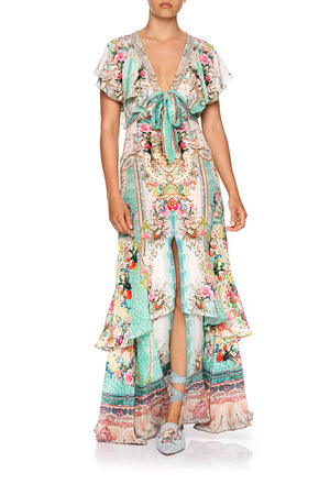 CAMILLA TIE FRONT MAXI WITH SPLIT CALL IT DREAMING