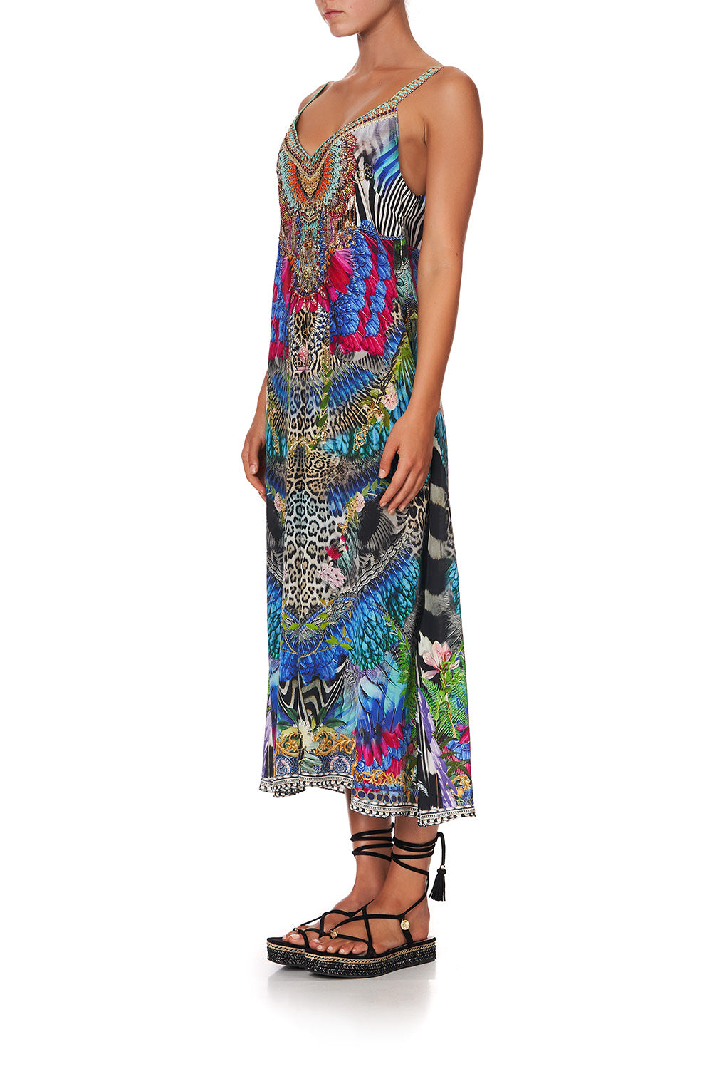 V NECK MIDI SLIP DRESS CAFE NAIROBI