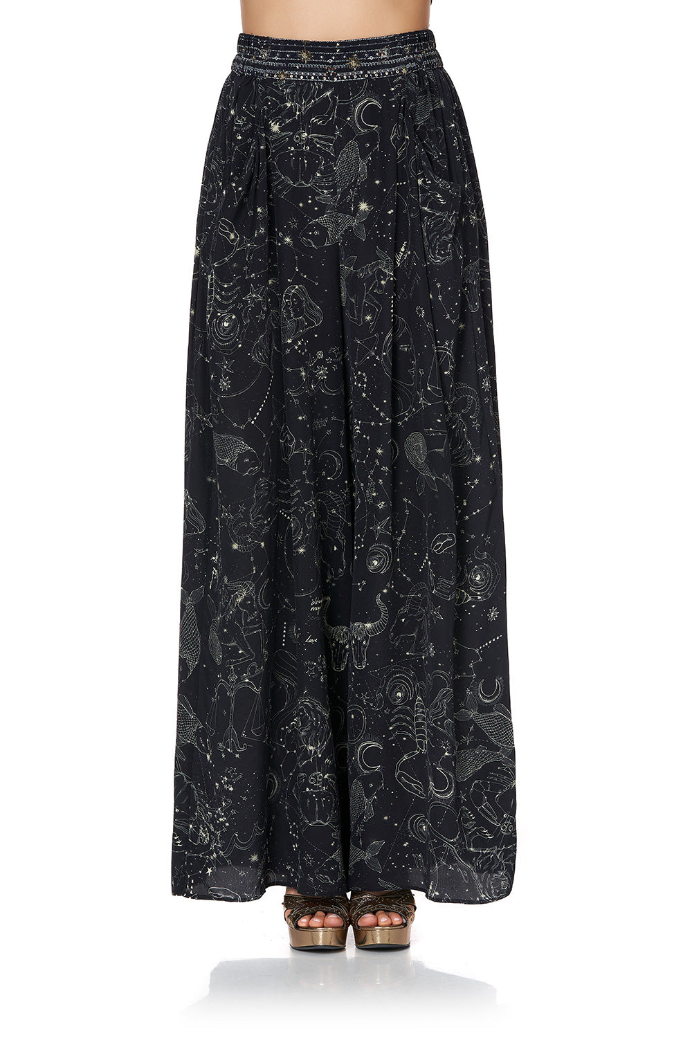 WIDE LEG PANT WITH GATHERED POCKETS MOON SET
