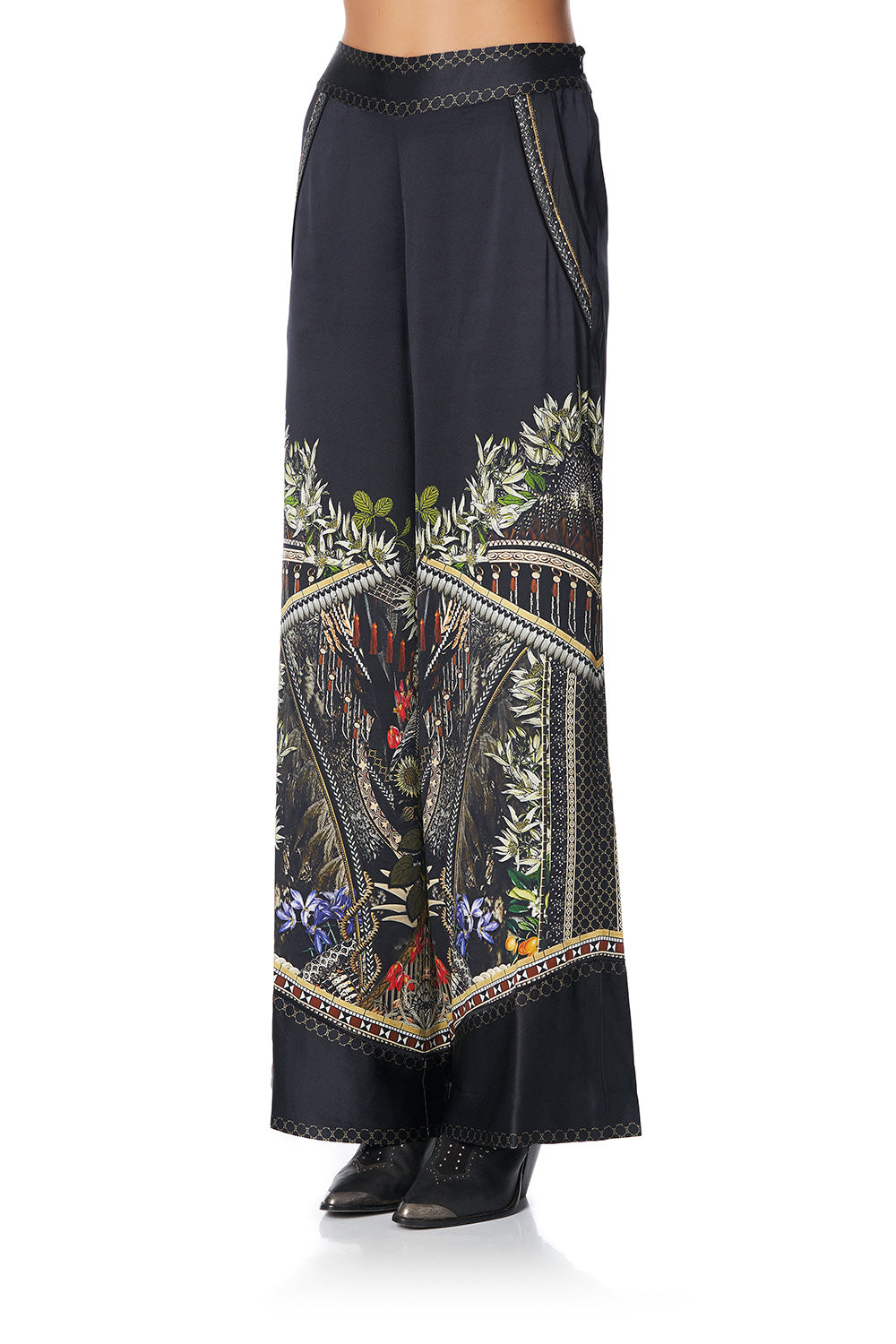 WIDE LEG PANT WITH SHAPED CUFF BOTANICAL CHRONICLES