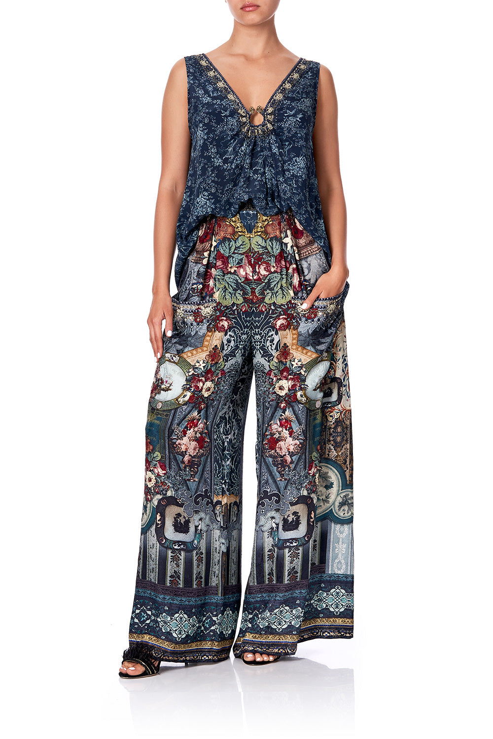 WIDE LEG TROUSER WITH FRONT POCKETS HOTEL BOHEME