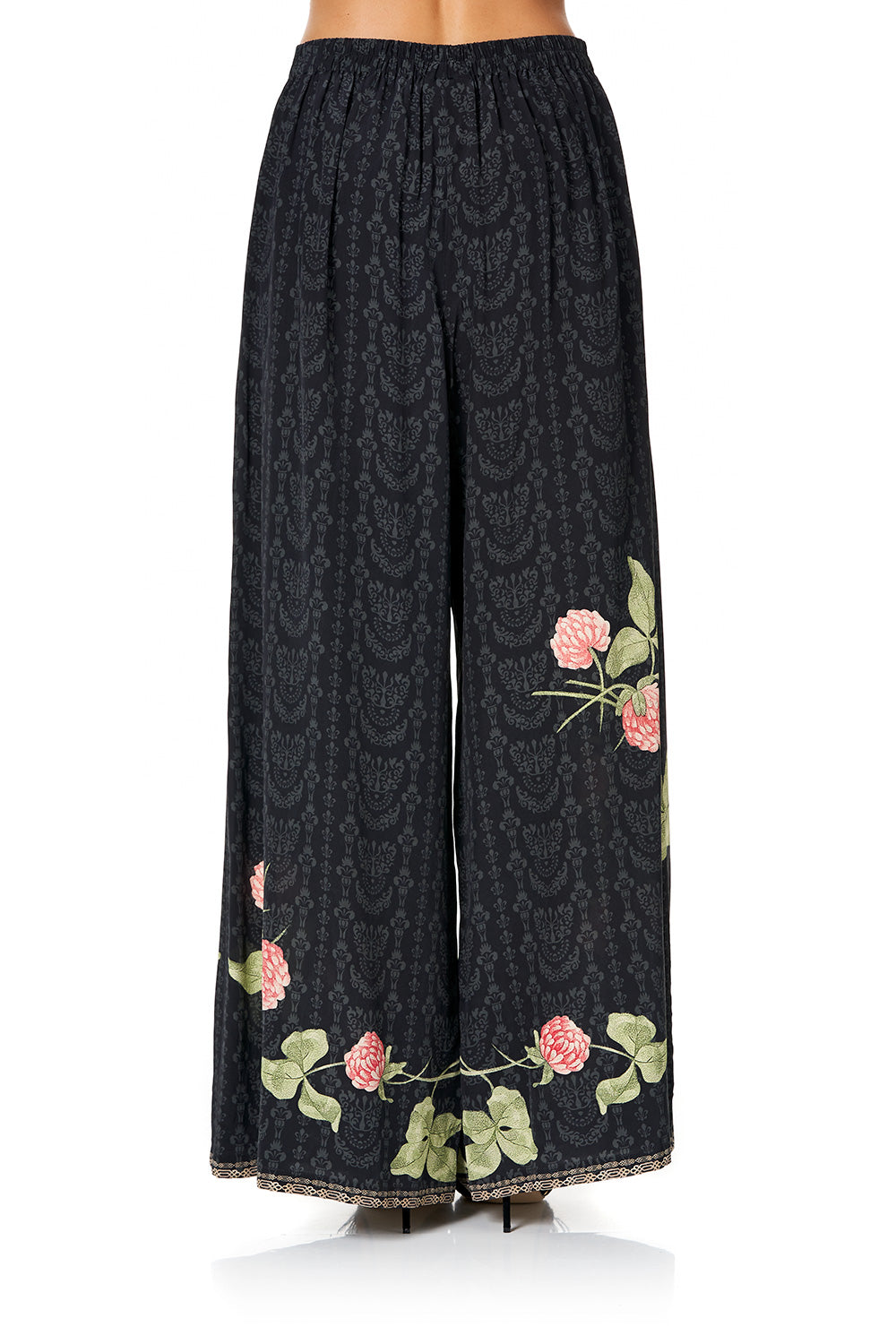 CAMILLA WIDE LEG TROUSER WITH FRONT POCKETS PROVINCIAL PETAL